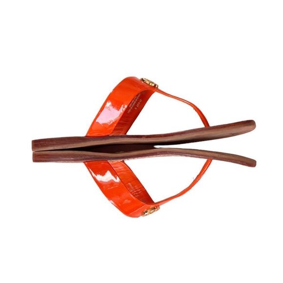 Tory Burch Cameron Patent Suffiano Thong Wedge Sandals Genuine Leather Size 6 - Picture 5 of 8